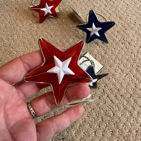 Fourth of July Star Napkin Holders Red White Blue - Picture 2 of 3